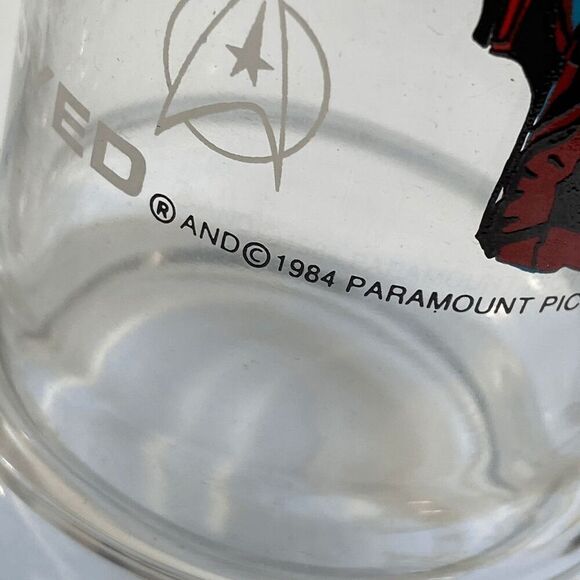1984 Vintage Star Trek III Drinking Glass, Lord Kruge & Enterprise Crew, Taco Be - Picture 3 of 9